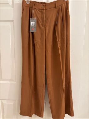 Amazon Women’s Wide-Leg Dress Pants in Cognac Brown
